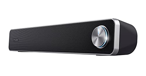 Trust Arys Soundbar, PC Lautsprecher, USB Betrieb, 12 W Spitzenleistung, 3,5 mm AUX Anschluss, Computer Boxen für PC, Monitor, Laptop, TV, Musik - Schwarz Trust Arys Soundbar, PC Lautsprecher, USB Betrieb, 12 W Spitzenleistung, 3,5 mm AUX Anschluss, Computer Boxen für PC, Monitor, Laptop, TV, Musik - Schwarz von Trust