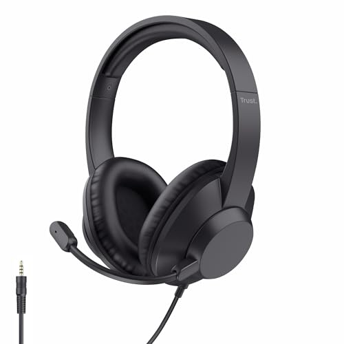Trust Ayda Max PC Headset mit Mikrofon Over-Ear 3.5mm, Kopfhörer mit Kabel 1,80 m, Verstellbarer Kopfbügel, 85% Recyclingkunststoff, Headphones für Office Teams Videokonferenz Zoom, Schwarz Trust Ayda Max PC Headset mit Mikrofon Over-Ear 3.5mm, Kopfhörer mit Kabel 1,80 m, Verstellbarer Kopfbügel, 85% Recyclingkunststoff, Headphones für Office Teams Videokonferenz Zoom, Schwarz von Trust