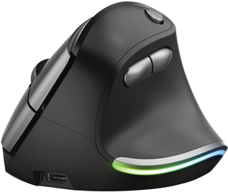 Trust Bayo - Vertikale Maus - ergonomisch - Für Rechtshänder - optisch - 6 Tasten - kabellos - 2.4 GHz - kabelloser Empfänger (USB) von Trust
