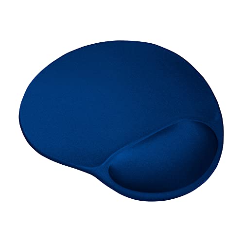 Trust Bigfoot Ergonomisches Mauspad mit Gelkissen 236 x 205 mm, Softgel Handballenauflage, Mikrofaseroberfläche, Mousepad mit Handauflage, rutschfeste Unterseite - Blau von Trust