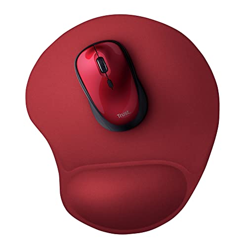 Trust Bigfoot Ergonomisches Mauspad mit Gelkissen 236 x 205 mm, Softgel Handballenauflage, Mikrofaseroberfläche, Mousepad mit Handauflage, rutschfeste Unterseite - Rot Trust Bigfoot Ergonomisches Mauspad mit Gelkissen 236 x 205 mm, Softgel Handballenauflage, Mikrofaseroberfläche, Mousepad mit Handauflage, rutschfeste Unterseite - Rot von Trust
