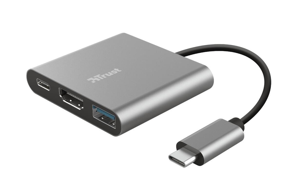 Trust Dalyx 3-in-1 USB-C-Multiadapter - Silber von Trust