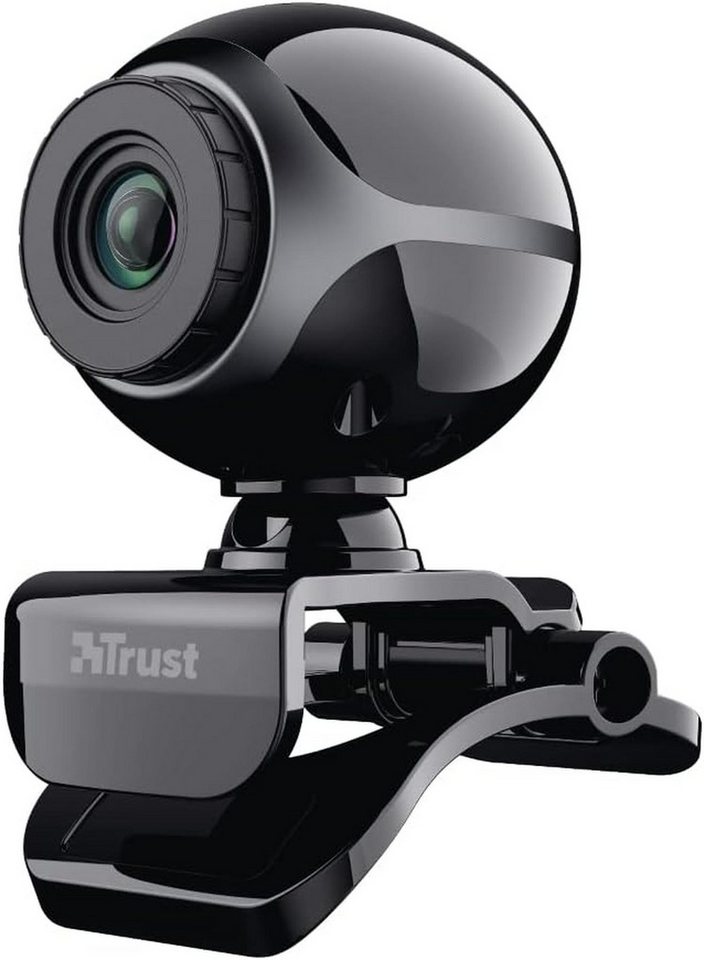 Trust Exis Webcam (480p, USB, 3x opt. Zoom, schwarz/silber, 10,1 Zoll) von Trust