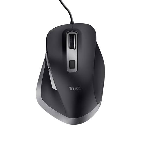 Trust FYDA Ergonomische Maus Kabelgebunden Optisch Schwarz 6 Tasten 5000 dpi Ergonomisch von Trust