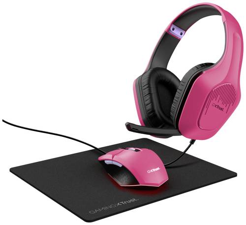 Trust GXT 790P 3-in-1 Gaming-Maus & Headset-Set USB Optisch Pink Beleuchtet von Trust