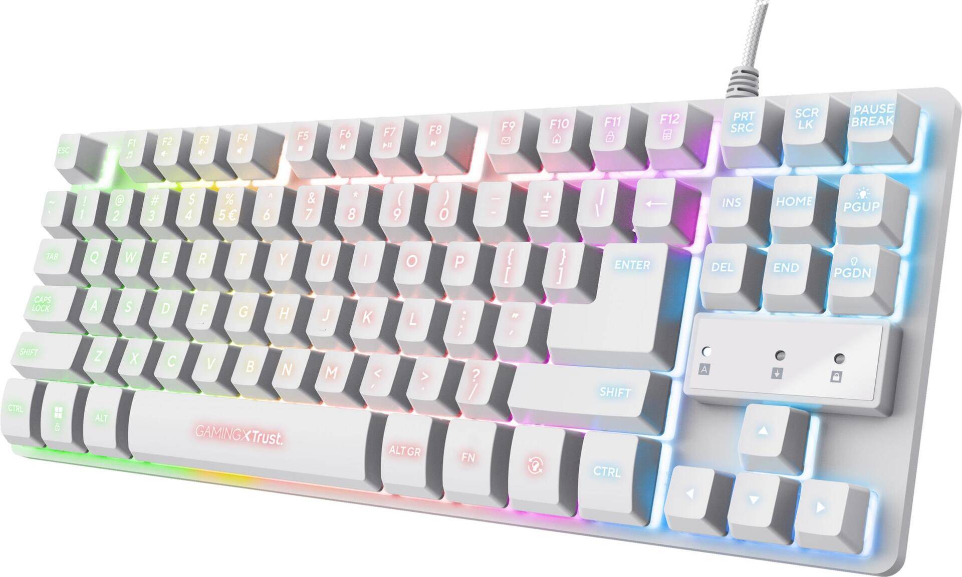 Trust GXT 833W Thado Tastatur USB QWERTZ Deutsch Weiß (24740) von Trust