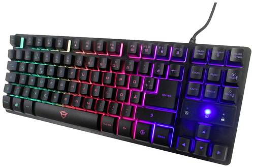 Trust GXT833 THADO TKL USB, Kabelgebunden Gaming-Tastatur Deutsch, QWERTZ Schwarz, RGB Beleuchtet, M von Trust