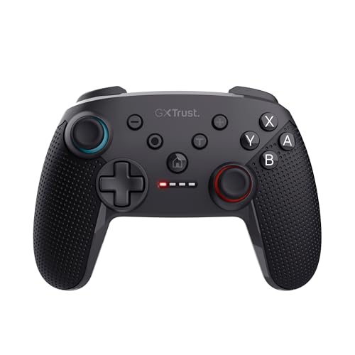 Trust Gaming GXT 1246 Muta Bluetooth Nintendo Switch Controller, Gaming Controller mit Play-and-Charge-Kabel, Dual-Shock-Vibration, 15h Spielzeit, Aufladbarer Akku, für Switch Lite, OLED, Schwarz Trust Gaming GXT 1246 Muta Bluetooth Nintendo Switch Controller, Gaming Controller mit Play-and-Charge-Kabel, Dual-Shock-Vibration, 15h Spielzeit, Aufladbarer Akku, für Switch Lite, OLED, Schwarz von Trust Gaming