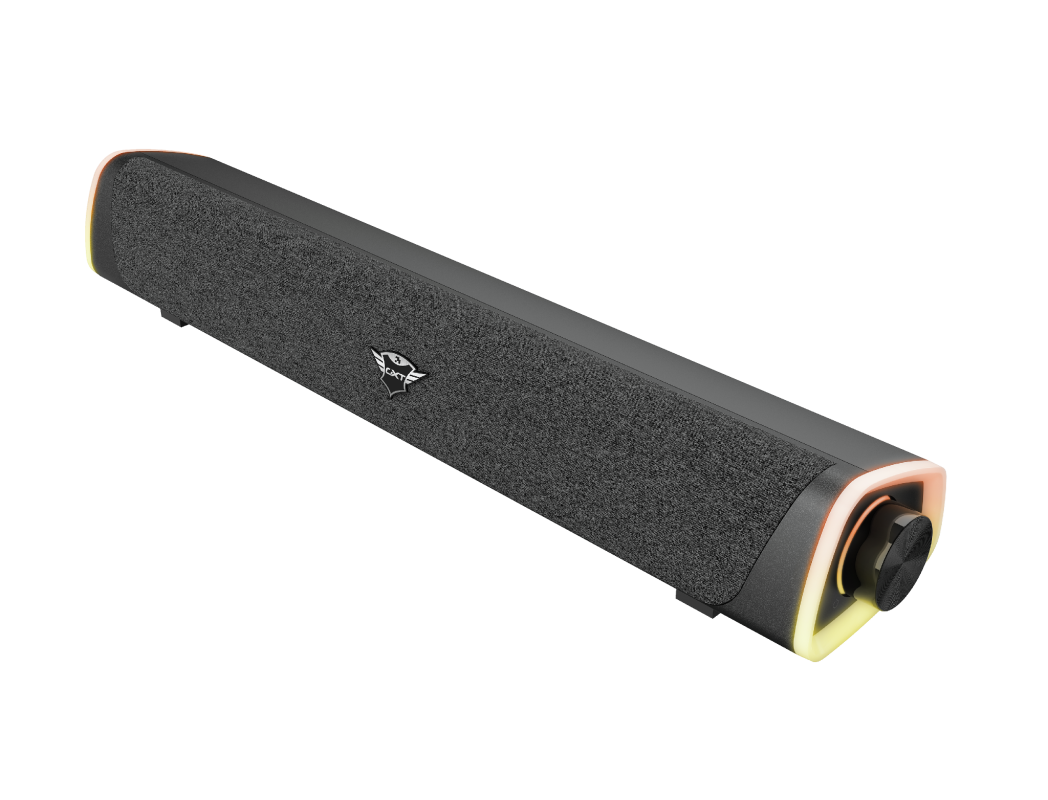Trust Gaming GXT 620 AXON - RGB-Gaming-Soundbar mit Regenbogenwellen-Beleuchtung und bequem erreichbarem Lautstärkeregler (24482) von Trust