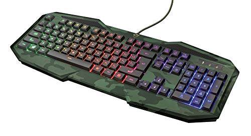 Trust Gaming GXT 830 RW-C Avonn Gaming Tastatur (Regenbogenwellen-Beleuchtung, 12 Media-Tasten, QWERTZ Deutsches Tastaturlayout) von Trust