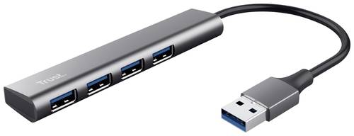 Trust Halyx-4-port 1+4 Port USB 3.1 Gen 1-Hub Dunkelgrau von Trust