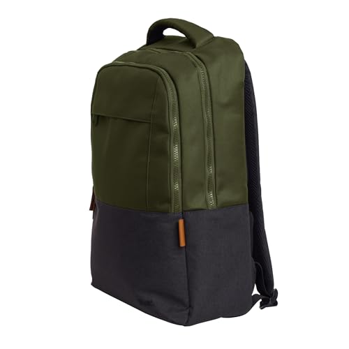 Trust Lisboa Laptop Rucksack Herren 16 Zoll, Reiserucksack 23 Liter mit Trolley-Gurt, Backpack aus Recycelten PET-Flaschen, Handgepäck Rücksack Damen Schule Arbeit Reisen Business - Grün von Trust