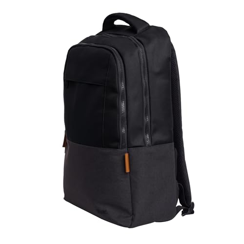 Trust Lisboa Laptop Rucksack Herren 16 Zoll, Reiserucksack 23 Liter mit Trolley-Gurt, Backpack aus Recycelten PET-Flaschen, Handgepäck Rücksack Damen Schule Arbeit Reisen Business - Schwarz von Trust