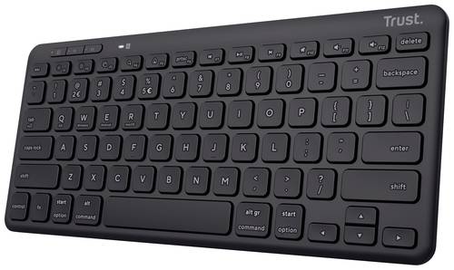 Trust Lyra Compact Bluetooth®, Funk Tastatur Deutsch, QWERTZ Schwarz Wiederaufladbar, Geräuscharme von Trust