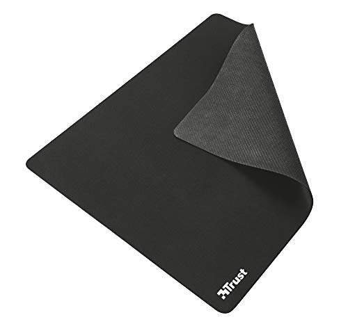 Trust Mauspad M 25 cm x 21 cm, Optimierte Oberflächenstruktur, rutschfeste Gummiunterseite, Mousepad für alle Mäuse, Empfindlichkeiten und Sensoren - Schwarz von Trust