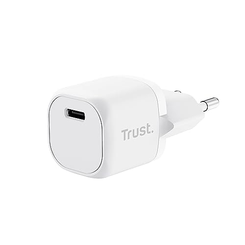 Trust Maxo USB C Ladegerät 20W PD, Schnellladegerät USB-C Stecker, Ladestecker Power Adapter (Ohne Ladekabel), Netzteil für iPhone 14/14 Pro Max, iPad, Samsung Galaxy, Tablets - Weiß von Trust