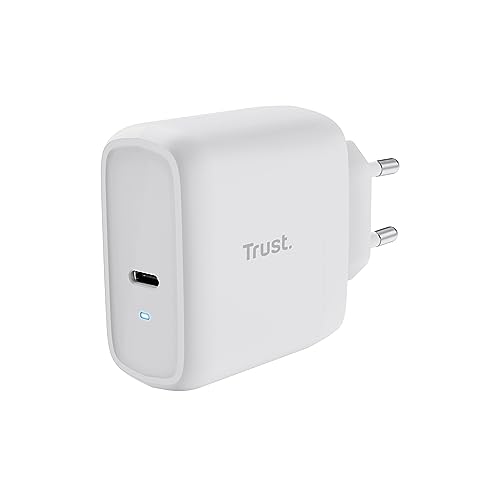 Trust Maxo USB C Ladegerät 65W, 75% Recycelten Materialien, Schnellladegerät USB-C Stecker mit Ladekabel 2m, Netzteil für iPhone, iPad, Samsung Galaxy, Steam Deck, Smartphones, Laptops - Weiß von Trust