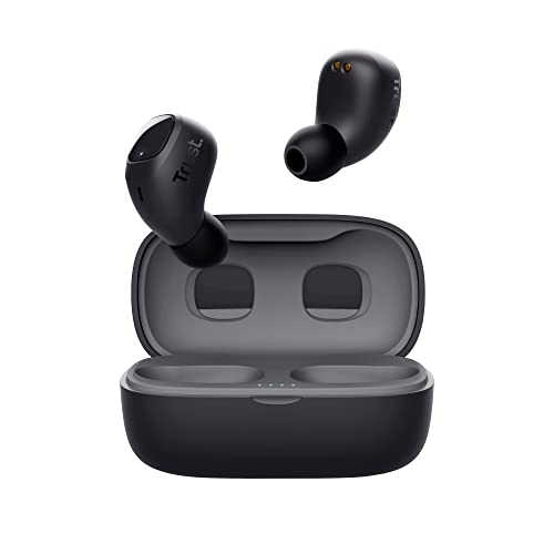 Trust Mobile Nika Compact Bluetooth Kopfhörer, In-Ear Kabellose Ohrhörer, Earbuds mit Ladecase, TWS, Integriertes Mikrofon, bis zu 18 Stunden Spielzeit, für Android, Chrome, iOS, Windows, Schwarz von Trust