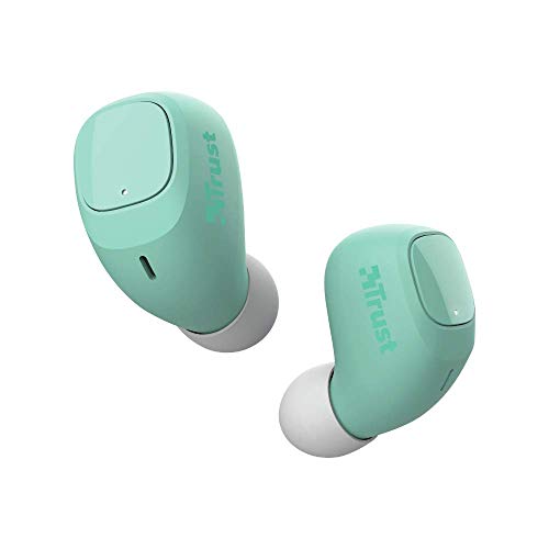 Trust Mobile Nika Compact Bluetooth Kopfhörer in Ear, Kabellose Ohrhörer, True Wireless Earbuds mit Ladecase (TWS, Integriertes Mikrofon) - Türkis von Trust