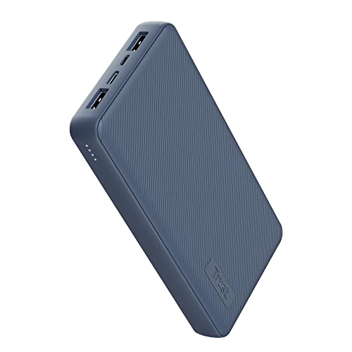 Trust Mobile Primo Powerbank Schnellladefunktion 20000 mAh, Nachhaltig, USB C Externer Akku, Tragbares Ladegerät 3A, Power Bank Handy, Smartphone, iPhone, iPad, Samsung, Xiaomi, Huawei - Blau von Trust