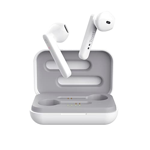 Trust Mobile Primo Touch Bluetooth Kopfhörer, In-Ear Kabellose Ohrhörer, Earbuds mit Ladecase, TWS, Integriertes Mikrofon, bis zu 10 Stunden Spielzeit, für Android, Chrome, iOS, Windows, Weiß von Trust