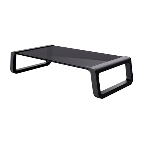 Trust Monta Monitorständer 41 x 22 x 10 cm, Bildschirmerhöhung aus Hartglas, Schreibtisch Monitorerhöhung, Monitor Stand für Laptop, Bildschirme, Computer, Notebook, Mac, PC, Büro - Schwarz von Trust