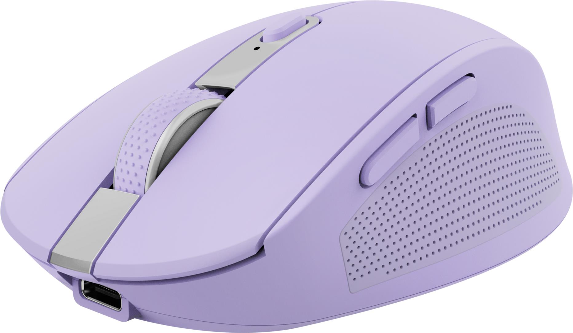 Trust Ozaa - Maus - kompakt, Multi-Gerät - Für Rechtshänder - optisch - 6 Tasten - kabellos - 2,4 GHz, Bluetooth - kabelloser Empfänger (USB) - lila (25384) von Trust