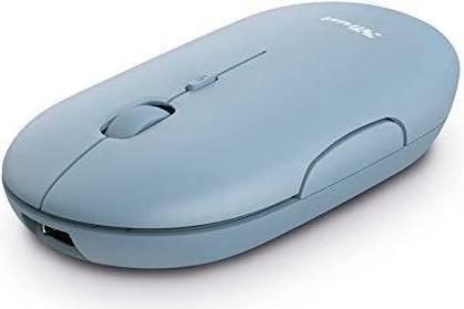 Trust Puck - Maus - rechts- und linkshändig - optisch - 4 Tasten - kabellos - Bluetooth, 2,4 GHz - kabelloser Empfänger (USB) - Blau (24126) von Trust