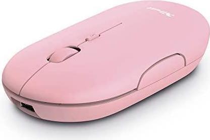 Trust Puck - Maus - rechts- und linkshändig - optisch - 4 Tasten - kabellos - Bluetooth, 2,4 GHz - kabelloser Empfänger (USB) - pink (24125) von Trust