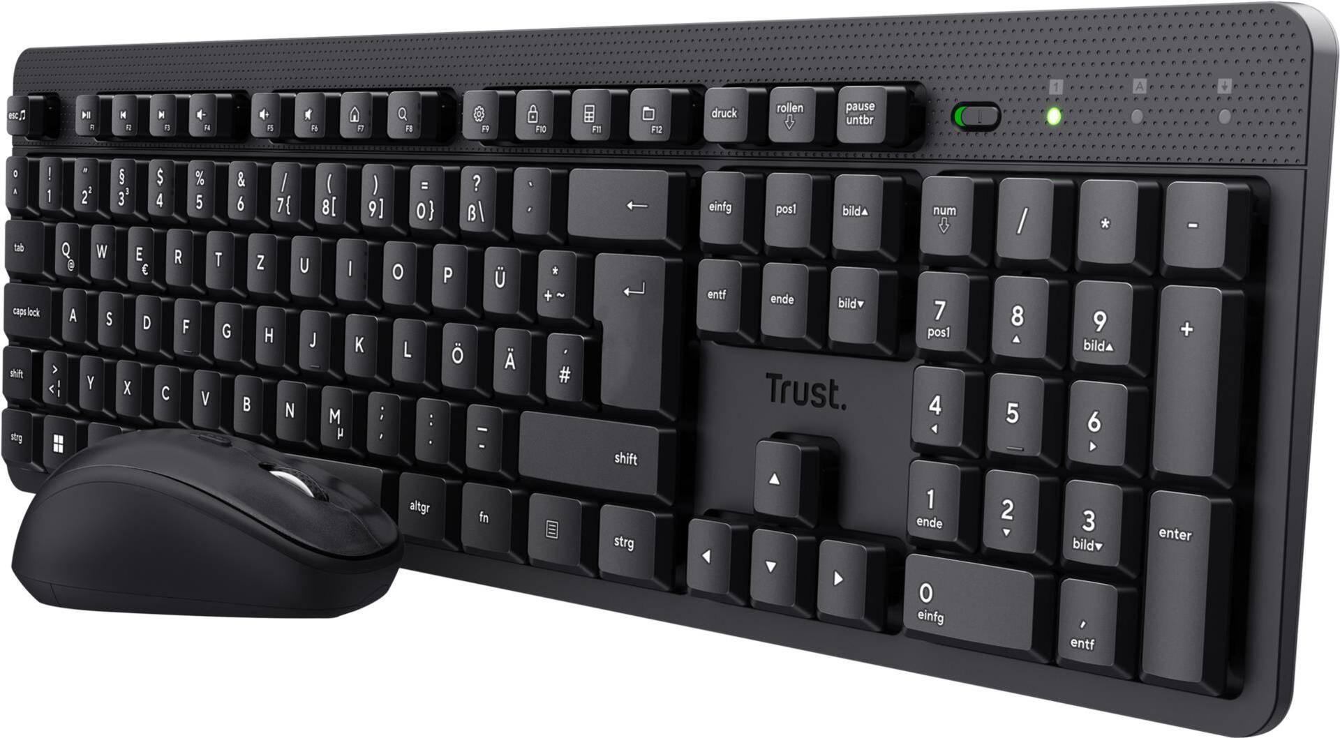 Trust TKM-360 Tastatur Maus enthalten RF Wireless QWERTZ Deutsch Schwarz (25357) von Trust