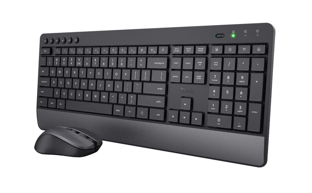 Trust Trezo Komfortables Set aus kabelloser Tastatur und Maus - Schwarz DE Trust Trezo Komfortables Set aus kabelloser Tastatur und Maus - Schwarz DE von Trust