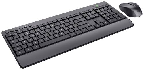 Trust Trezo Comfort Eco Funk Tastatur, Maus-Set Spritzwassergeschützt Deutsch, QWERTZ Schwarz von Trust