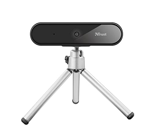 Trust Tyro Webcam Full HD 1080p mit Mikrofon für PC, Weitwinkel, Auto Fokus, USB Plug and Play, Videokamera für Videoanrufe, Konferenzen, Hangouts, Skype, Teams, Zoom - Schwarz von Trust