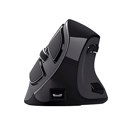 Trust Voxx Vertikale Kabellose Maus, Wiederaufladbare Ergonomische Funkmaus, Bluetooth und 2.4 GHz Verbindung, 9 Tasten, 1200-2400 DPI, PC/Mac/Computer/Laptop/MacBook/Chromebook - Schwarz Trust Voxx Vertikale Kabellose Maus, Wiederaufladbare Ergonomische Funkmaus, Bluetooth und 2.4 GHz Verbindung, 9 Tasten, 1200-2400 DPI, PC/Mac/Computer/Laptop/MacBook/Chromebook - Schwarz von Trust