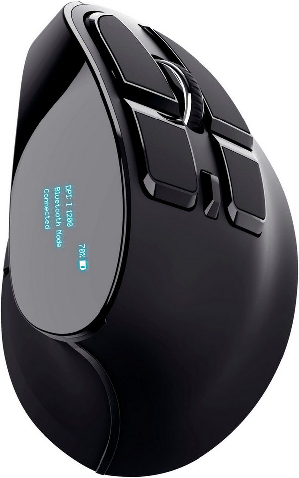 Trust Voxx Wiederaufladbare ergonomische Drahtlos-Maus ergonomische Maus (Bluetooth, RF Wireless, USB) von Trust