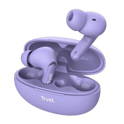 Trust Yavi In Ear Bluetooth Kopfhörer mit 2 ENC Noise Cancelling Mikrofone, 23H Spielzeit, 35% Recyclingkunststoff, Earbuds Ohrhörer Kopfhörer Kabellos Bluetooth iPhone Android iOS - Purpur Trust Yavi In Ear Bluetooth Kopfhörer mit 2 ENC Noise Cancelling Mikrofone, 23H Spielzeit, 35% Recyclingkunststoff, Earbuds Ohrhörer Kopfhörer Kabellos Bluetooth iPhone Android iOS - Purpur von Trust