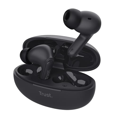 Trust Yavi In Ear Bluetooth Kopfhörer mit 2 ENC Noise Cancelling Mikrofone, 23H Spielzeit, 85% Recyclingkunststoff, Earbuds Ohrhörer Kopfhörer Kabellos Bluetooth iPhone Android iOS - Schwarz Trust Yavi In Ear Bluetooth Kopfhörer mit 2 ENC Noise Cancelling Mikrofone, 23H Spielzeit, 85% Recyclingkunststoff, Earbuds Ohrhörer Kopfhörer Kabellos Bluetooth iPhone Android iOS - Schwarz von Trust