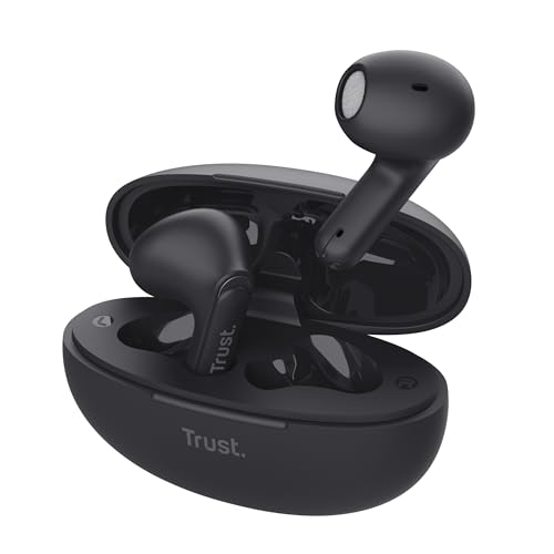 Trust Yavi Kopfhörer Kabellos Bluetooth mit 2 ENC Noise Cancelling Mikrofone, 23H Spielzeit, 85% Recyclingkunststoff, Earbuds Ohrhörer Bluetooth Kopfhörer In Ear iPhone Android iOS - Schwarz Trust Yavi Kopfhörer Kabellos Bluetooth mit 2 ENC Noise Cancelling Mikrofone, 23H Spielzeit, 85% Recyclingkunststoff, Earbuds Ohrhörer Bluetooth Kopfhörer In Ear iPhone Android iOS - Schwarz von Trust