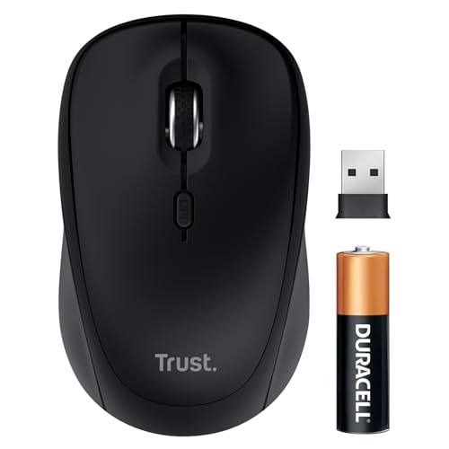 Trust Yuki Leise Funkmaus Bluetooth + 2.4GHz, Kompakte Mehrgeräte Kabellose Maus mit Batterie für Rechts- und Linkshänder, 75% Recyclingkunststoff, Bluetooth Maus Laptop PC iOS Android Mac von Trust
