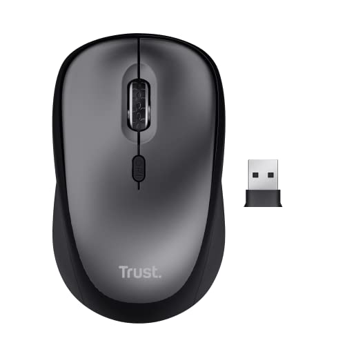 Trust Yvi+ Leise Funkmaus, Nachhaltiges Design, 800-1600 DPI, für Rechts- und Linkshänder, Verstaubarer USB Mikroempfänger, Kompakte Maus Kabellos für Laptop, PC, Desktop, Mac - Schwarz Trust Yvi+ Leise Funkmaus, Nachhaltiges Design, 800-1600 DPI, für Rechts- und Linkshänder, Verstaubarer USB Mikroempfänger, Kompakte Maus Kabellos für Laptop, PC, Desktop, Mac - Schwarz von Trust