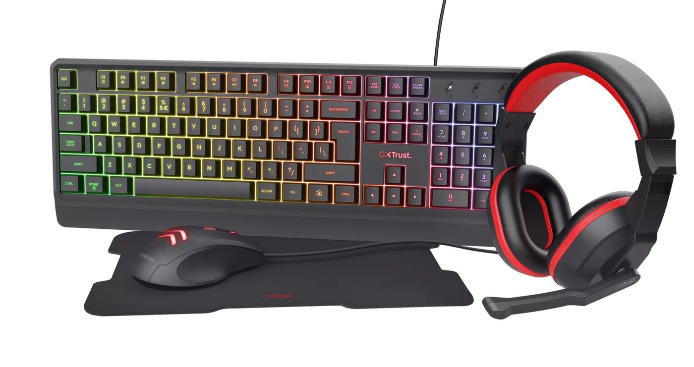 Trust Ziva 4-in-1-Gaming-Bundle astatur Maus-Set DE QWERTZ Tastatur- und Maus-Set Trust Ziva 4-in-1-Gaming-Bundle astatur Maus-Set DE QWERTZ Tastatur- und Maus-Set von Trust