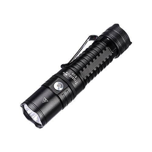 TrustFire E3R LED Taschenlampe mit USB aufladbar 1000 Lumen EDC Taschenlampe mit 1 x Gürteltasche, 1 x Schlaufe und 4 Modi Hoch/Mittel/Niedrig/Strobe für Camping, Wandern, Notfall von TrustFire