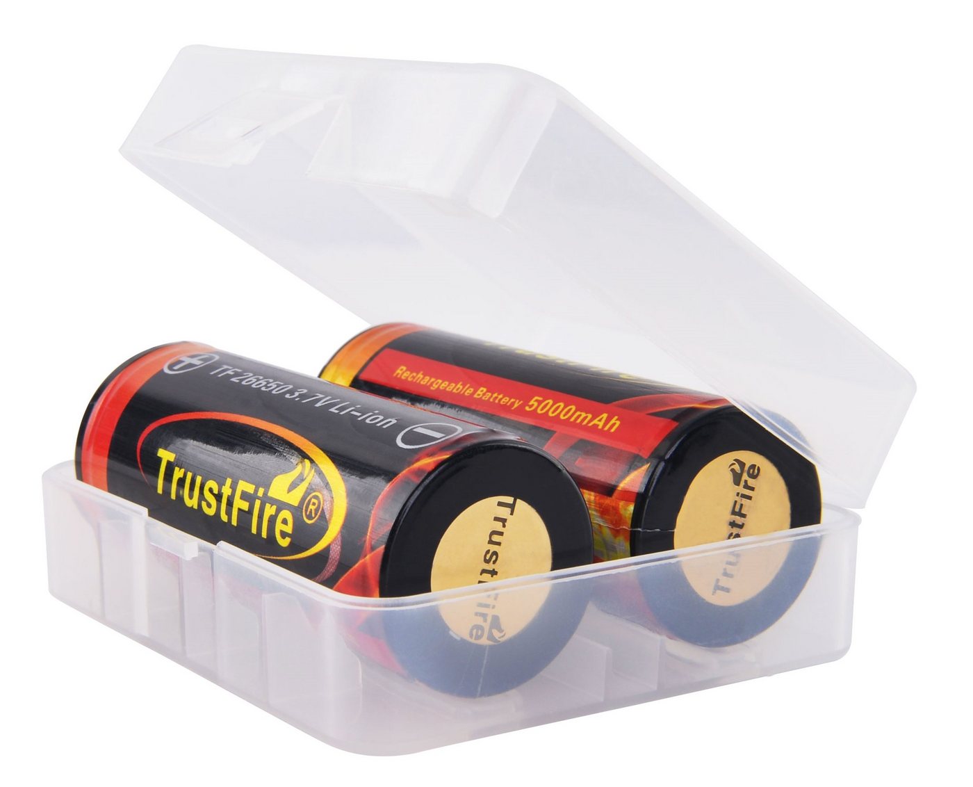 Trustfire Akku, (3,7), 26650 Li-Ion Akku 5000mAh geschützt wiederaufladbare Batterie von Trustfire