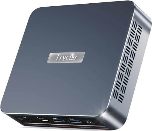 Trycoo N100 Mini PC 16 GB RAM 512 GB M.2 SSD, Mini-PC mit Intel 12. N100-Prozessor (bis zu 3,4 GHz), 4K Mini Desktop PC mit Windows 11 Pro, Gigabit Ethernet/WiFi/BT/2* HDMI/USB-C, für Alltag Verwenden von Trycoo