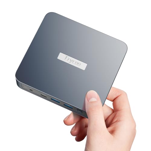 Trycoo WI-6 Mini PC 8 GB RAM 256 GB M.2 SSD, Intel 12. Generation N95 (bis zu 3,4 GHz) Mini Computer, 4K Mini Desktop PC Windows 11 Pro, Gigabit-Ethernet/WiFi/BT/2* HDMI/USB-C, für Alltag Verwenden von Trycoo