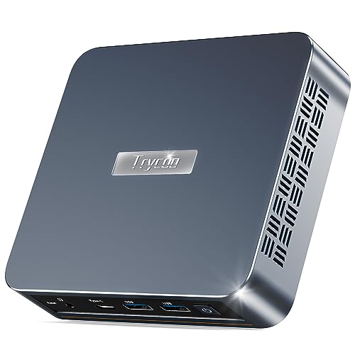 Trycoo WI-6 Mini PC 8 GB RAM 256 GB M.2 SSD, Intel 12. Generation N95 (bis zu 3,4 GHz) Mini Computer, 4K Mini Desktop PC Windows 11 Pro, Gigabit-Ethernet/WiFi/BT/2* HDMI/USB-C, für Alltag Verwenden von Trycoo