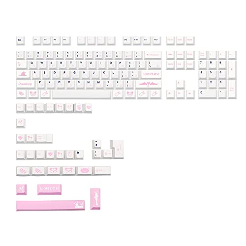 Tsadeer 137 Dreaming Girl Theme PBT Dye Subbed Keycap für Schalter Mx Mechanische Tastatur Keycap, Japanische Keycap von Tsadeer