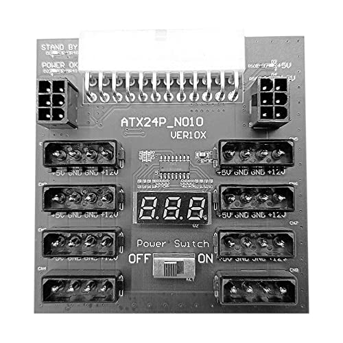 Tsadeer Die ATX24Pin Umwandlungskarte mit Spannungsanzeige konvertiert 2 Schnittstellen 6Pin 8 4P zur Stromversorgung der Grafikkarte von Tsadeer