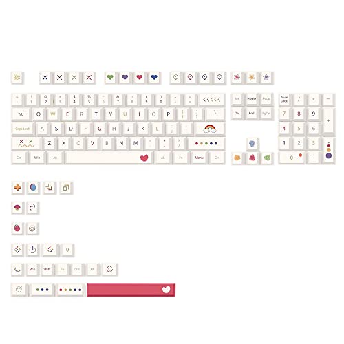 Tsadeer Farbe Keycaps 127 Cherry Profile PBT Farbstoff Farbstoff Farbstoff für MX Switch Fit 68/87/96/104 Mechanische Tastatur von Tsadeer