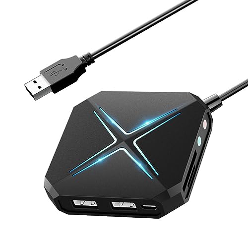 Tsadeer Hub USB 3.0 Splitter 1 Ziehen 6 Hohe Geschwindigkeit mit Soundkarte TF SD Karte Umwandlung Multifunktions Hub Erweiterung Einfache Installation Schwarz von Tsadeer